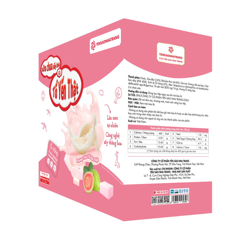 Sữa chua sấy tổ yến vị ổi hồng 30 gói tăng miễn dịch tiêu hóa