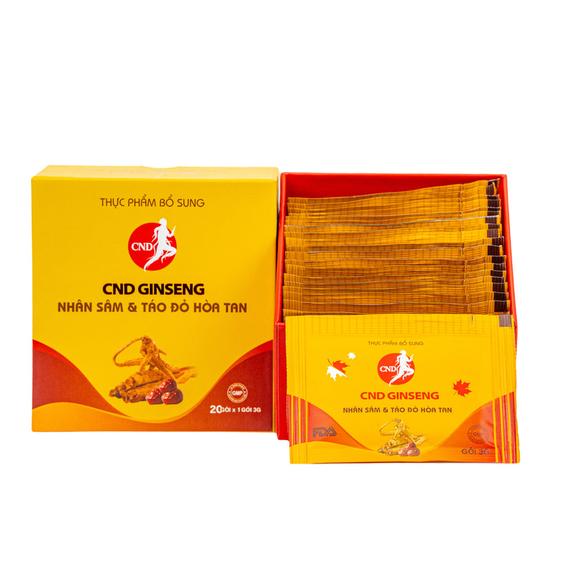 Bột Hòa Tan CND Ginseng Nhân Sâm & Táo Đỏ – Hộp 20 Gói x 3g –SBMCND08