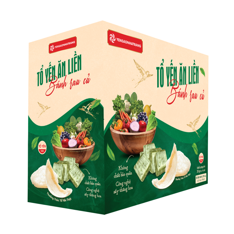 Tổ yến ăn liền bánh rau củ 30 gói giàu chất xơ phù hợp ăn chay