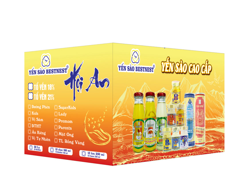 Nước Yến Sào Tam Vị – Kiện 2 Thùng 15 Chai 180ml (Tự Nhiên, Mật Ong, Đông Trùng Hạ Thảo) – Bổ Dưỡng, Đường Organic