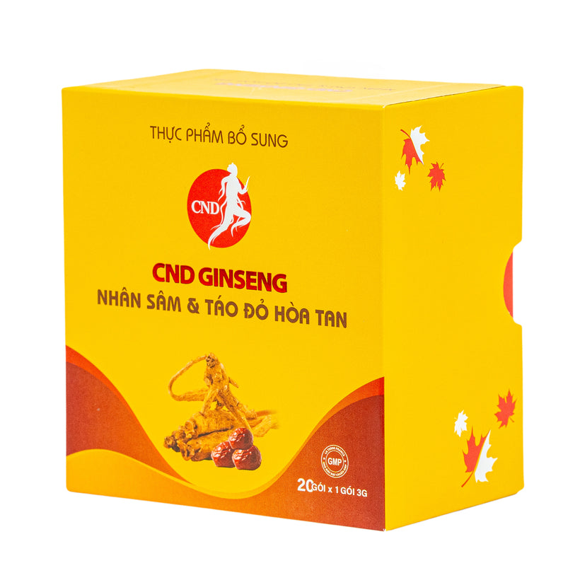 Bột Hòa Tan CND Ginseng Nhân Sâm & Táo Đỏ – Hộp 20 Gói x 3g –SBMCND08