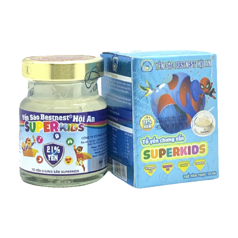 Yến Chưng Sẵn Superkids – Thùng 60 Hũ, Bổ Sung Canxi Vitamin Cho Trẻ