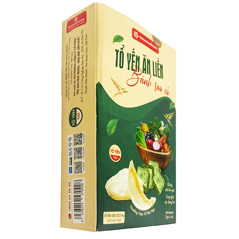 Tổ yến ăn liền bánh rau củ 5 gói bổ sung chất xơ cho người ăn kiêng