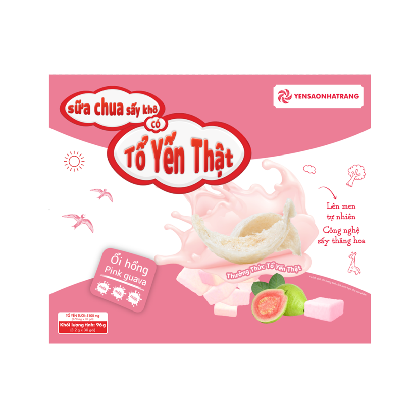 Sữa chua sấy tổ yến vị ổi hồng 30 gói tăng miễn dịch tiêu hóa