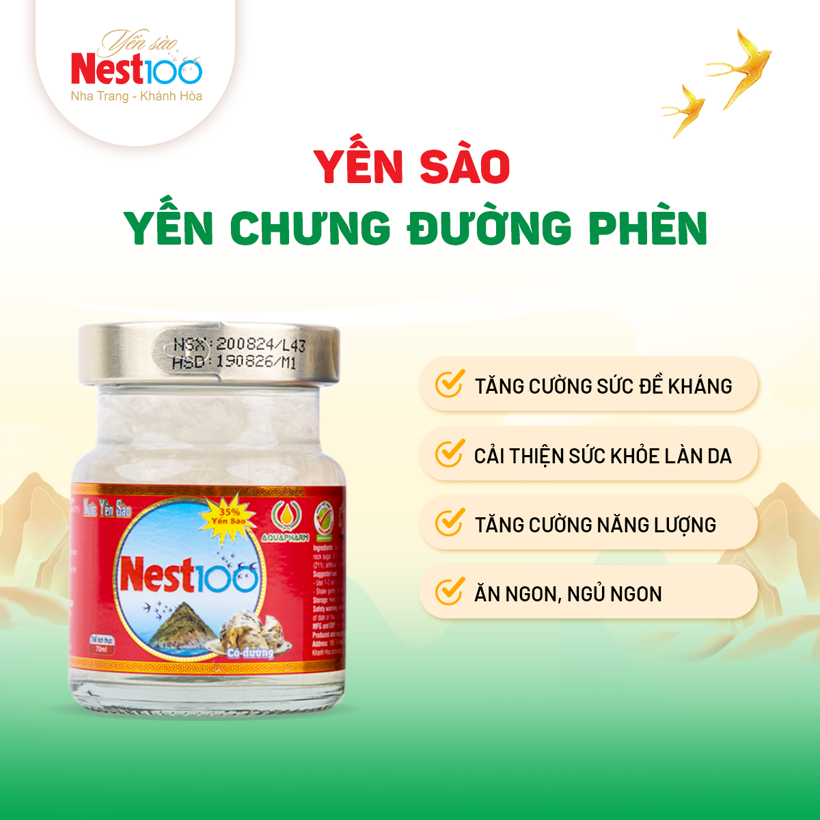 Nước yến Nest100 có đường 70ml bổ dưỡng tăng đề kháng
