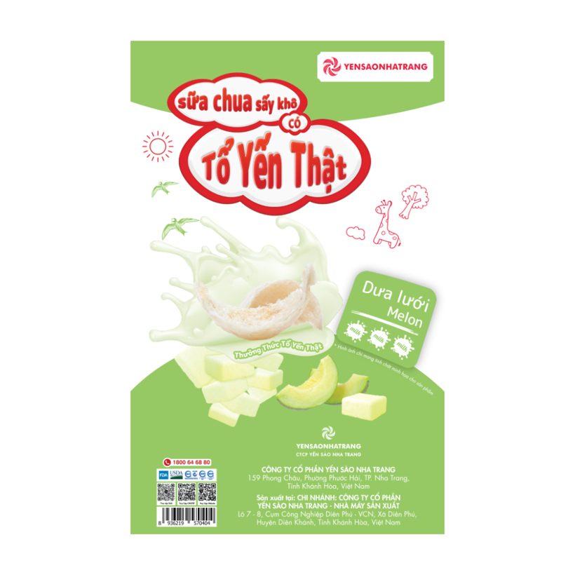 Sữa chua sấy tổ yến vị dưa lưới 5 gói hỗ trợ miễn dịch tiêu hóa