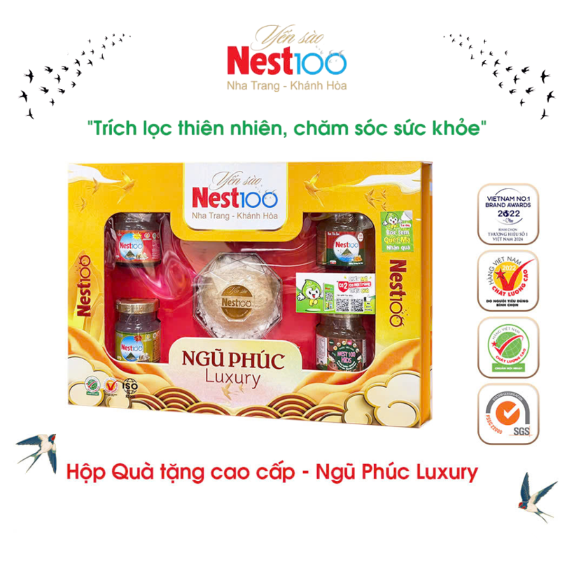 Hộp quà yến Ngũ Phúc Luxury Nest100 - 5 món cao cấp (kèm túi)
