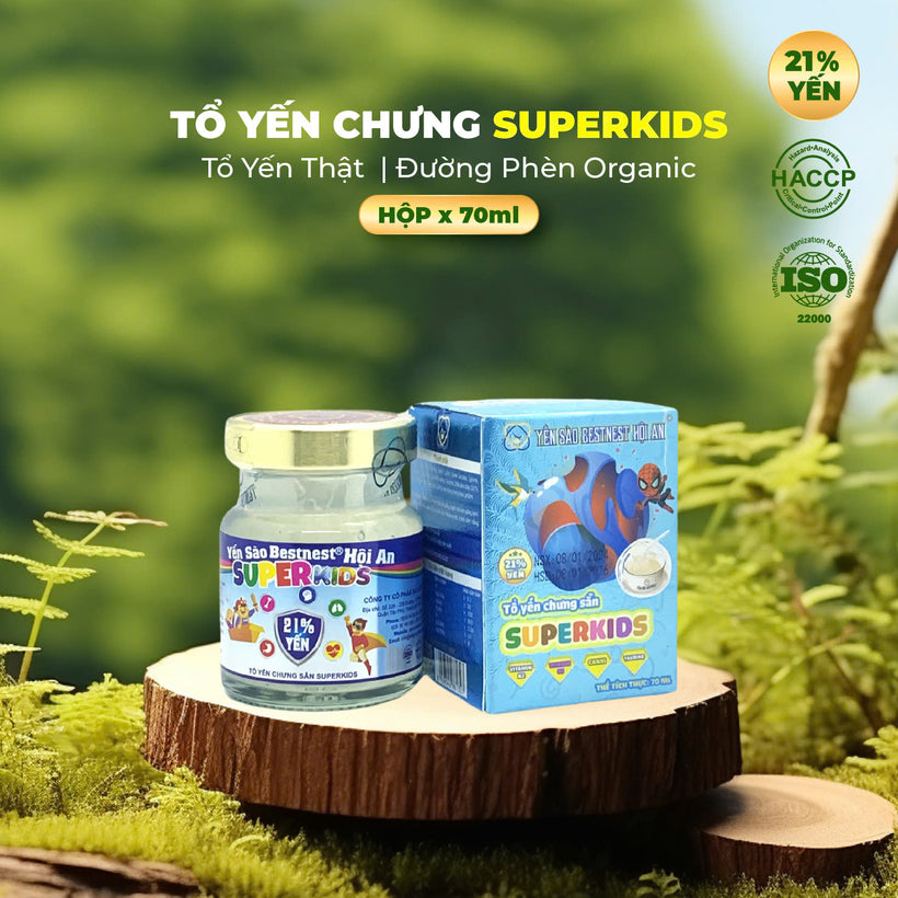 Tổ Yến Chưng Sẵn Superkids – Hộp 1 Hũ 70ml Bổ Dưỡng Cho Trẻ