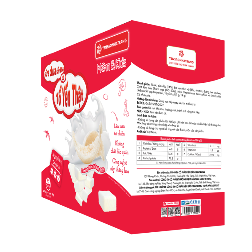 Sữa chua sấy tổ yến vị nguyên bản hộp 30 gói hỗ trợ tiêu hóa