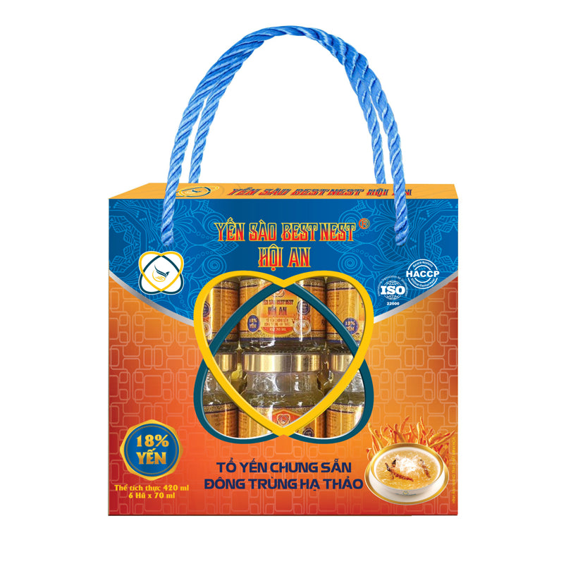 Tổ Yến Chưng Sẵn Đông Trùng Hạ Thảo – Thùng 10 Hộp x 6 Hũ