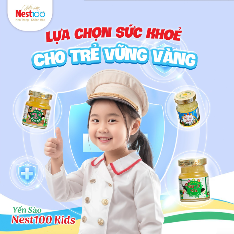 Nước yến Nest100 Kids - chất xơ HMO hỗ trợ tiêu hóa cho trẻ ( mua 6 được 7 )