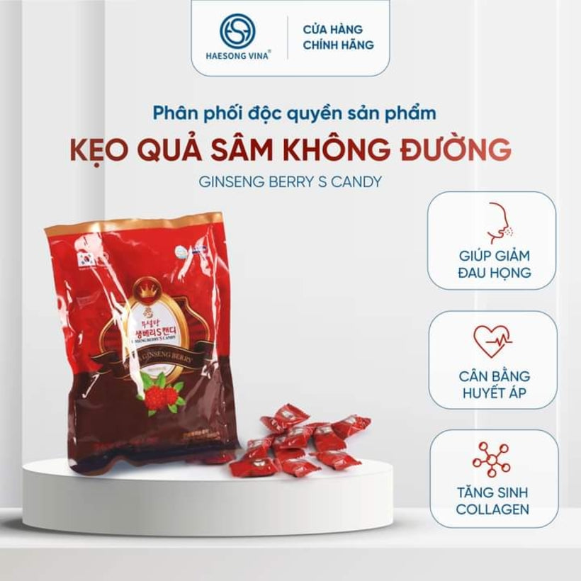 Kẹo Quả Sâm Không Đường Ginseng Berry S Candy 200g – Phù Hợp Người Tiểu Đường