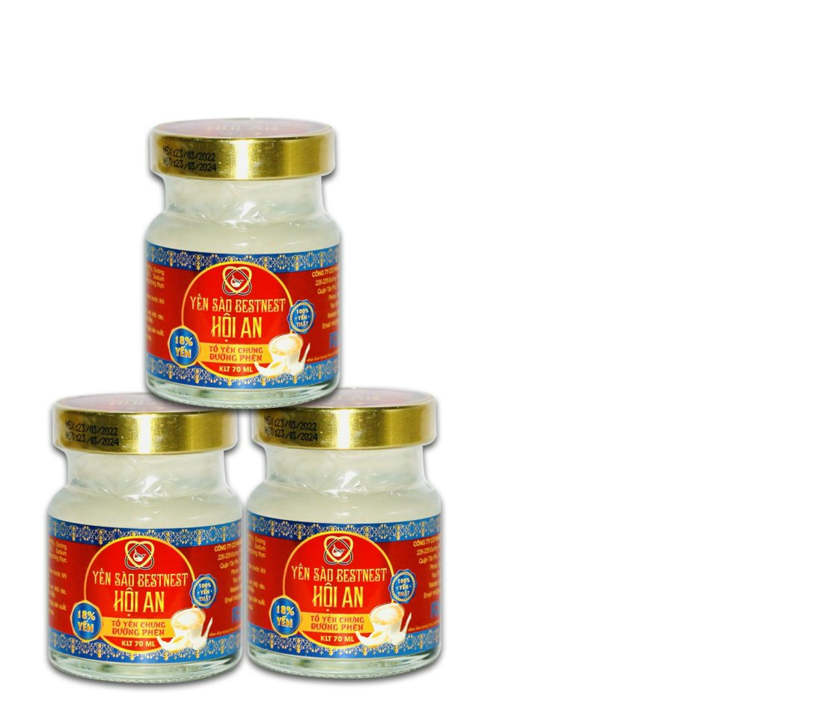 Tổ Yến Chưng Sẵn BESTNEST Hội An 18% Đường Phèn – Hộp 6 Hũ 70ml