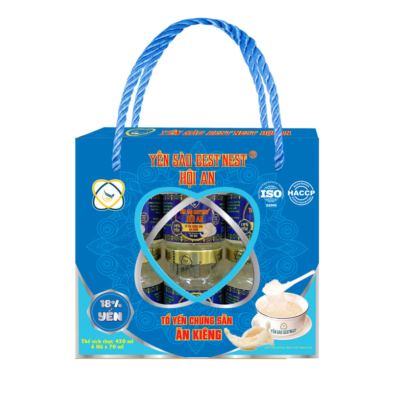 Tổ Yến Chưng Sẵn Ăn Kiêng – Thùng 10 Hộp x 6 Hũ, Dành Cho Người Tiểu Đường, Giảm Cân