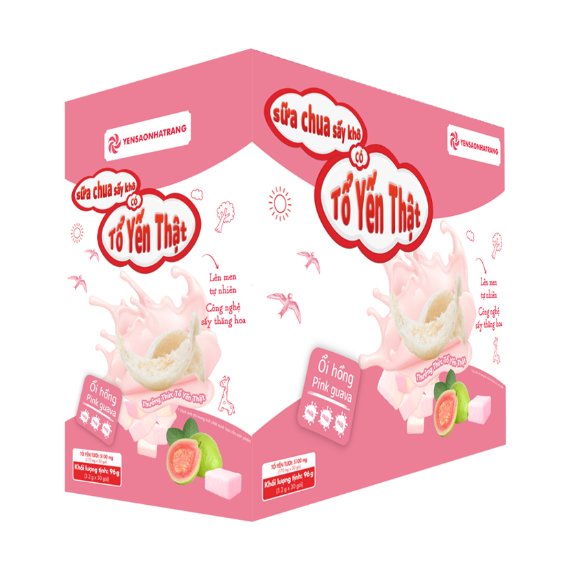 Sữa chua sấy tổ yến vị ổi hồng 30 gói tăng miễn dịch tiêu hóa