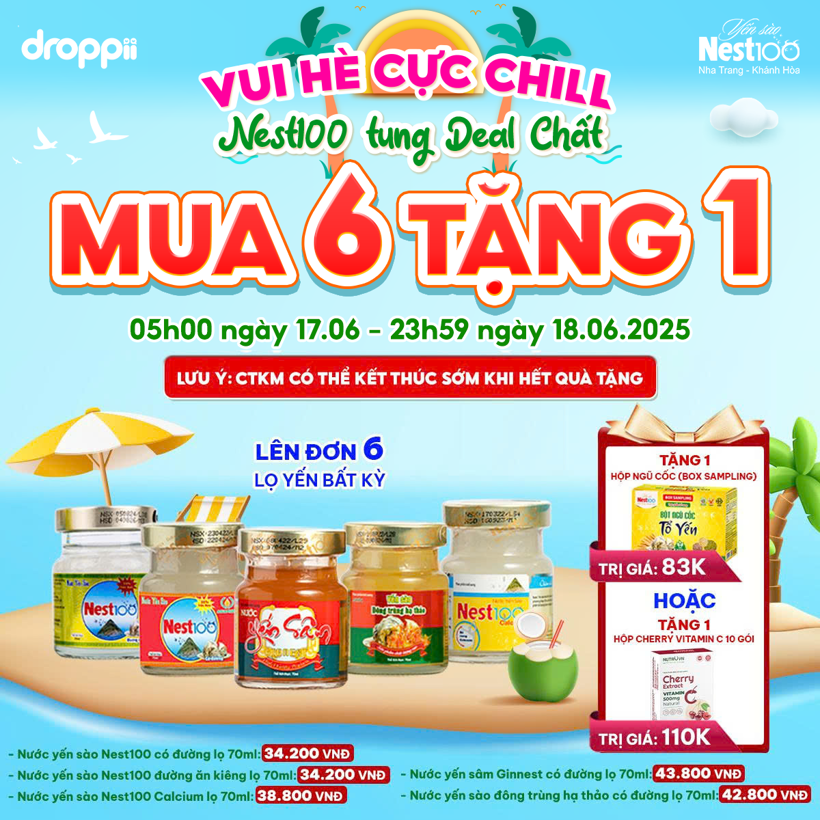 Nước yến Nest100 đông trùng hạ thảo 70ml bổ thận phổi
