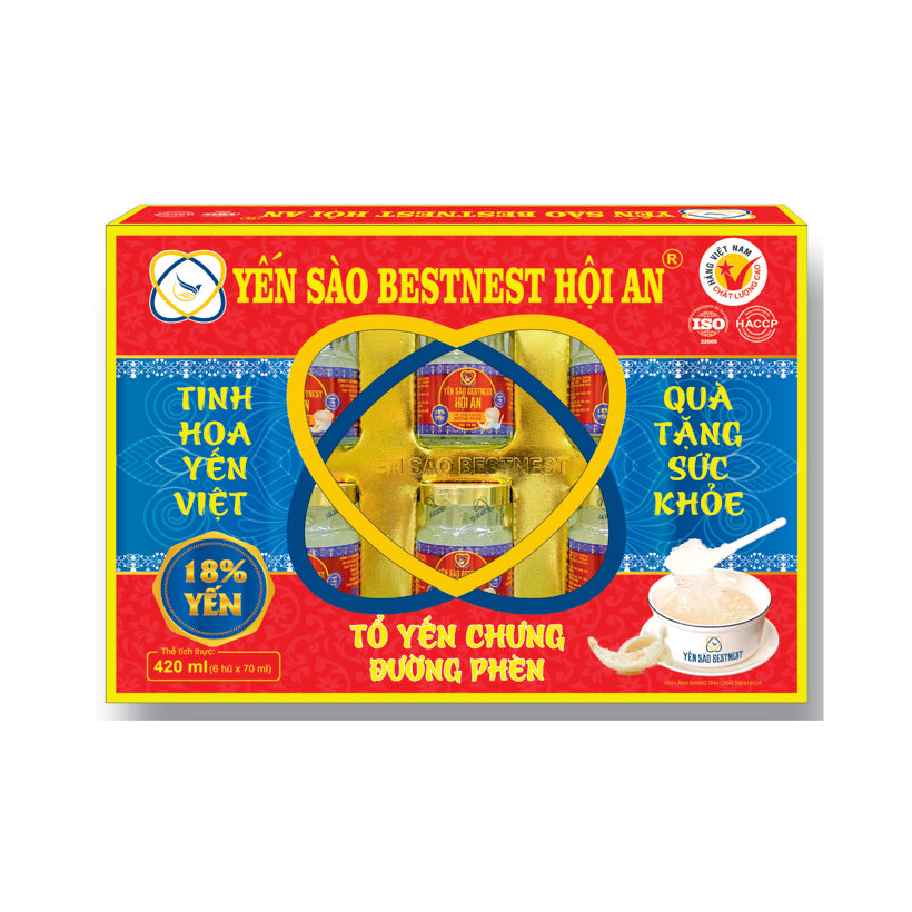 Tổ Yến Chưng Sẵn Đường Phèn (Lốc 6 Hũ x 70ml) – Tăng Cường Sức Khỏe