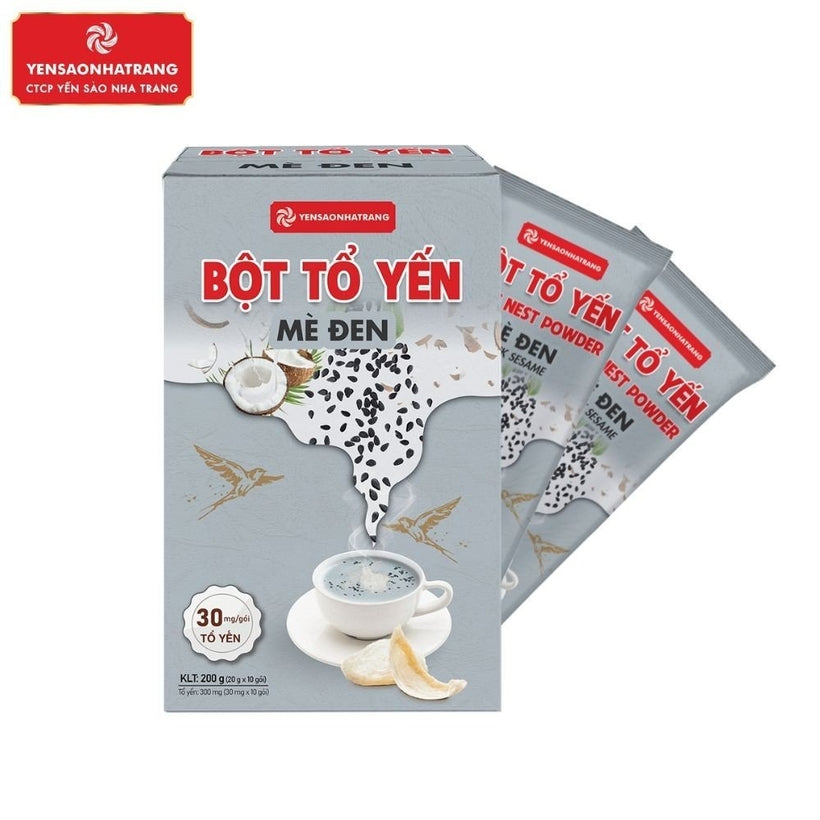 Bột tổ yến mè đen 10 gói bổ dưỡng đẹp da ngừa loãng xương