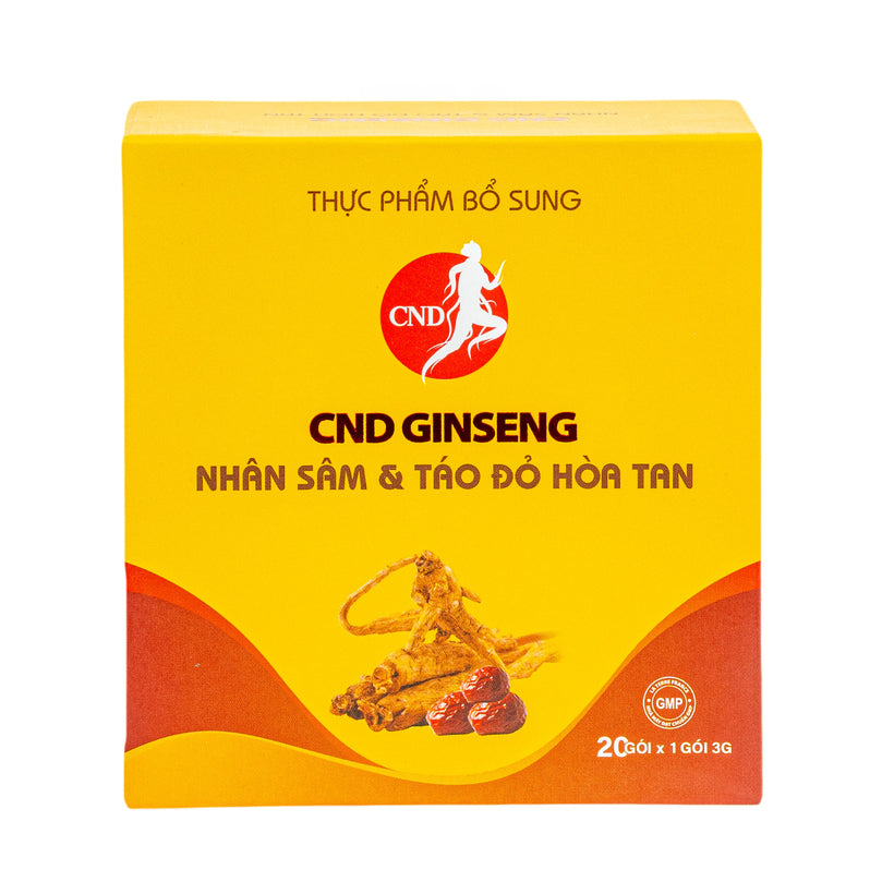 Bột Hòa Tan CND Ginseng Nhân Sâm & Táo Đỏ – Hộp 20 Gói x 3g –SBMCND08