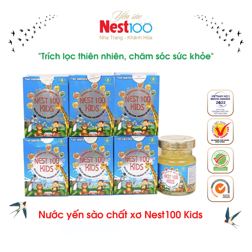 Nước yến Nest100 Kids - chất xơ HMO hỗ trợ tiêu hóa cho trẻ ( mua 6 được 7 )