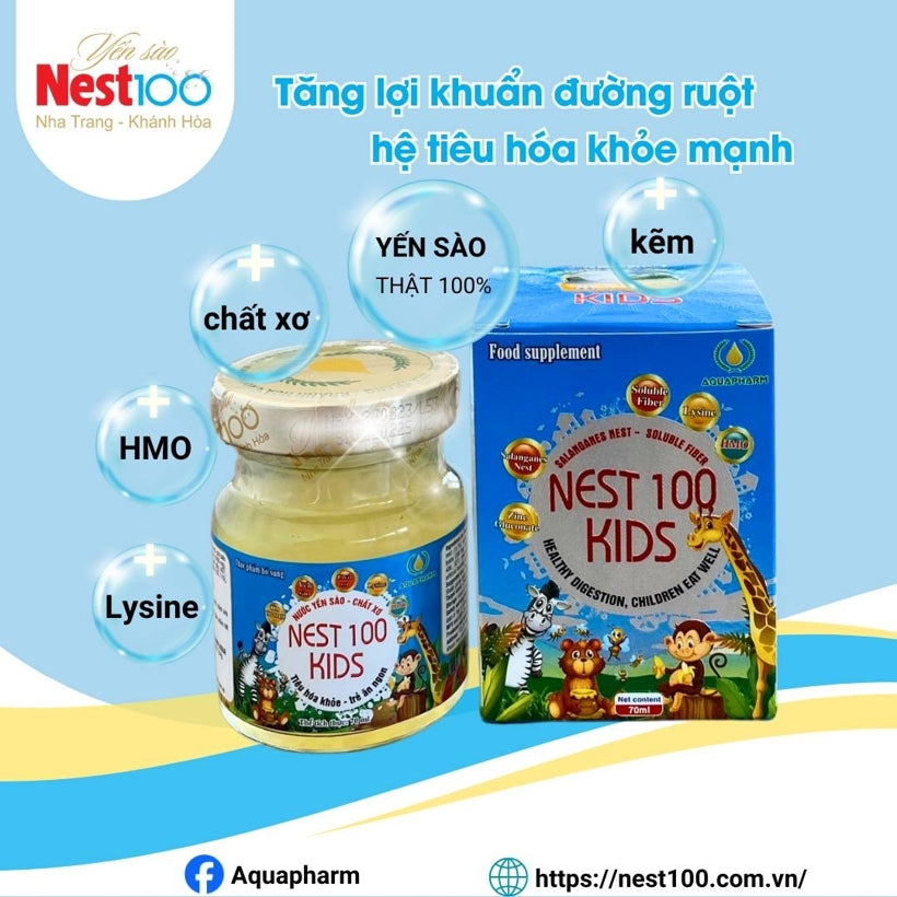 Nước yến Nest100 Kids - chất xơ HMO hỗ trợ tiêu hóa cho trẻ ( mua 6 được 7 )