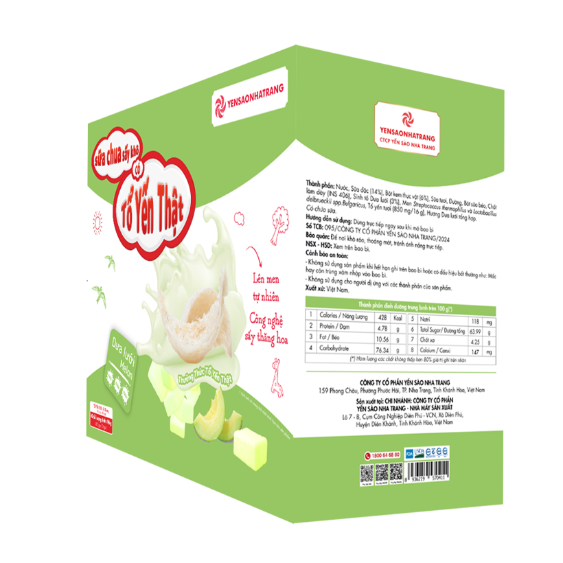 Sữa chua sấy tổ yến vị dưa lưới 30 gói tăng đề kháng tiêu hóa