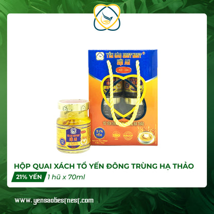 Tổ Yến Chưng Sẵn Đông Trùng Hạ Thảo – Hộp 4 Hũ 70ml Cao Cấp