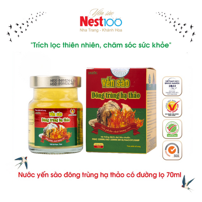 Nước yến Nest100 đông trùng hạ thảo 70ml bổ thận phổi