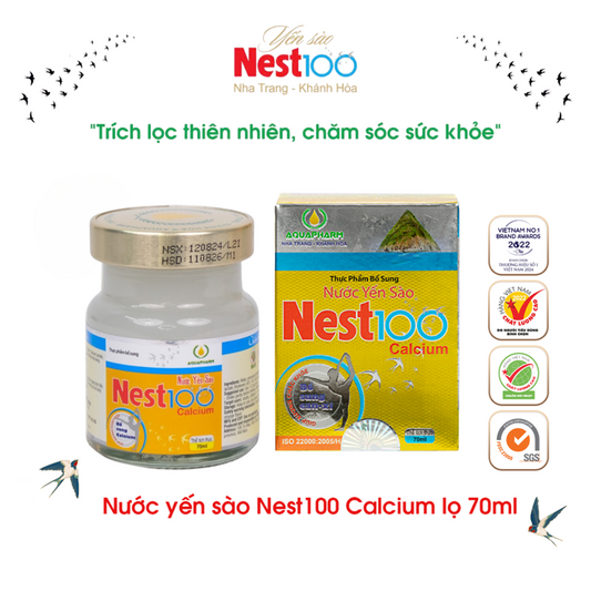 Yến chưng Nest100 đường ăn kiêng Nest100 - 70ml bổ sung canxi