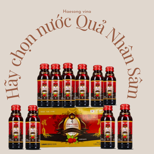 Nước Uống Quả Sâm Ginseng Berry S Drink Hộp 10 Chai – Tăng Đề Kháng, Giải Độc