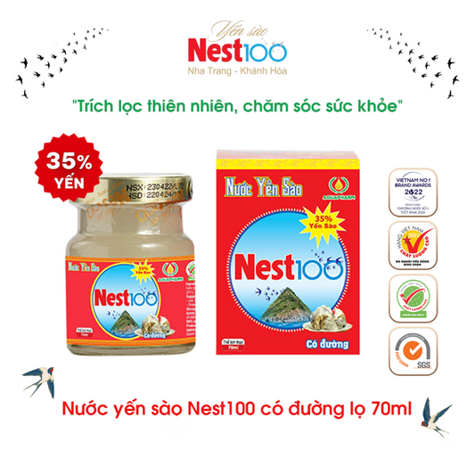Nước yến Nest100 có đường 70ml bổ dưỡng tăng đề kháng