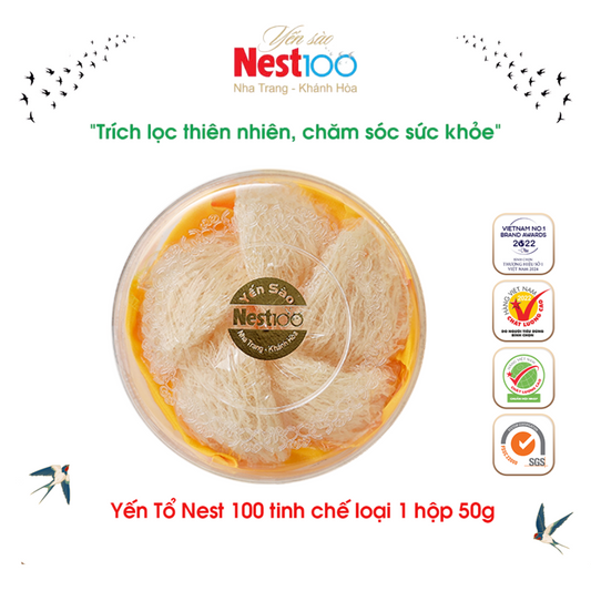 Tổ yến tinh chế Nest100 loại 1 hộp 50g 100% nguyên chất