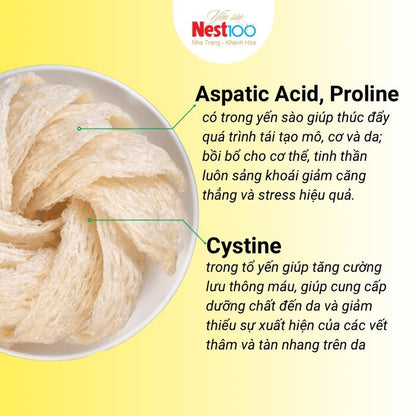 Yến tổ rút lông Nest100 loại đặc biệt 50g - nguyên chất cao cấp