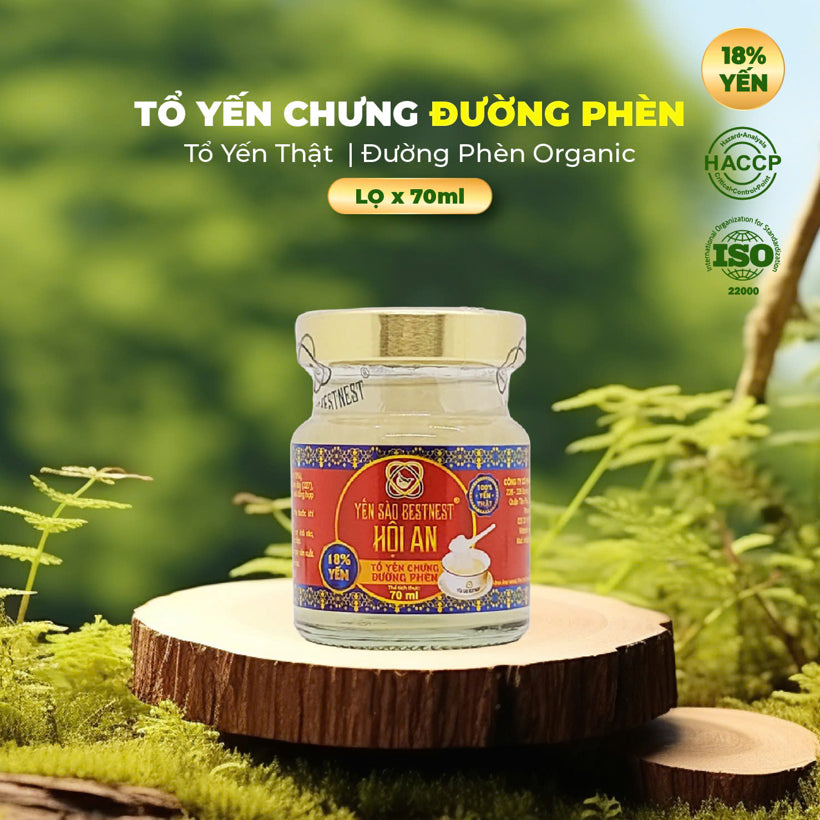 Tổ Yến Chưng Sẵn BESTNEST Hội An 18% Đường Phèn – Hộp 6 Hũ 70ml